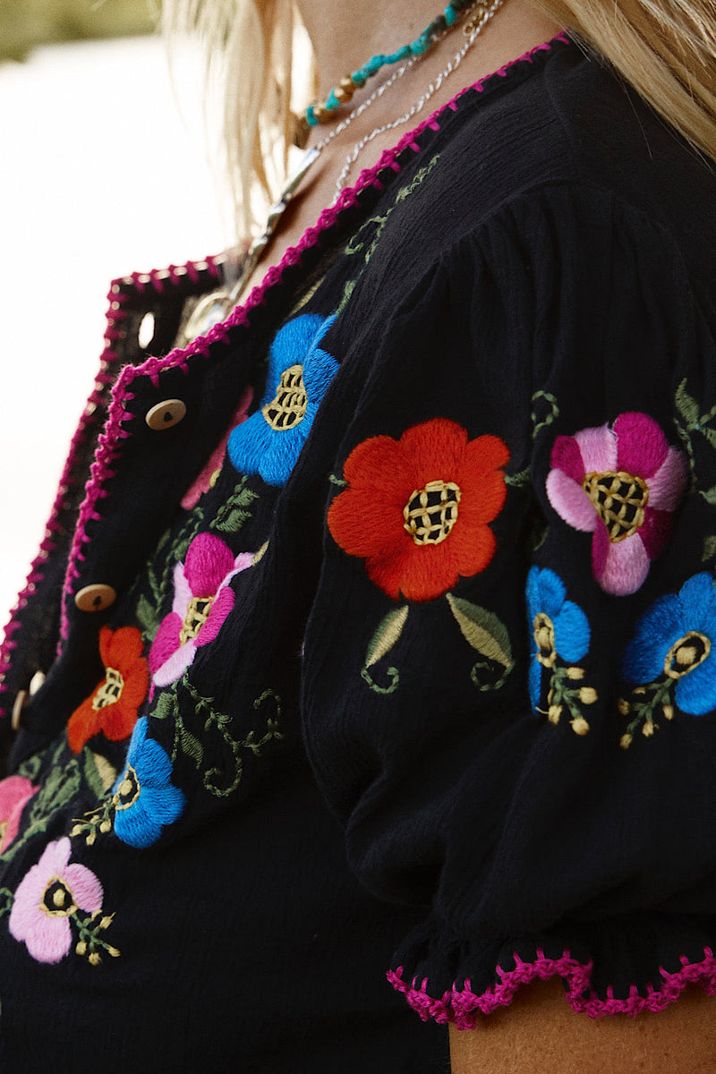 Santeria Embroidered Blouse - Chasing Unicorns