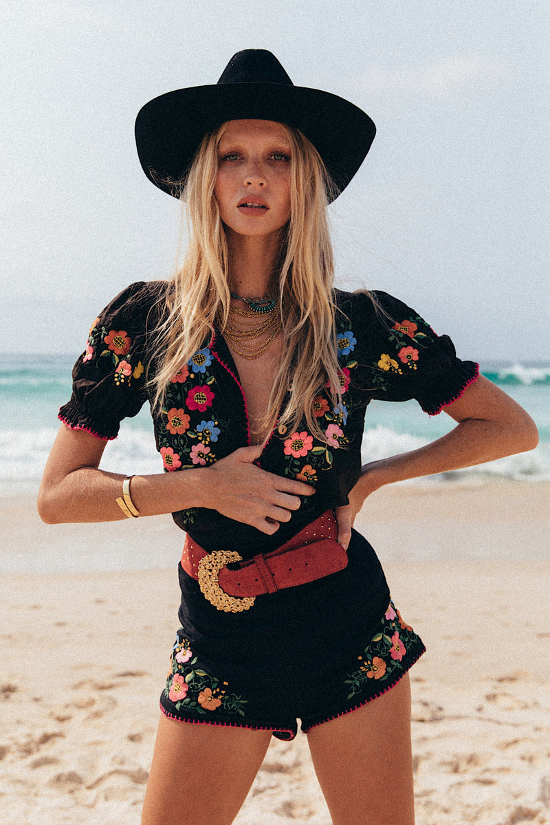 Santeria Embroidered Blouse - Chasing Unicorns