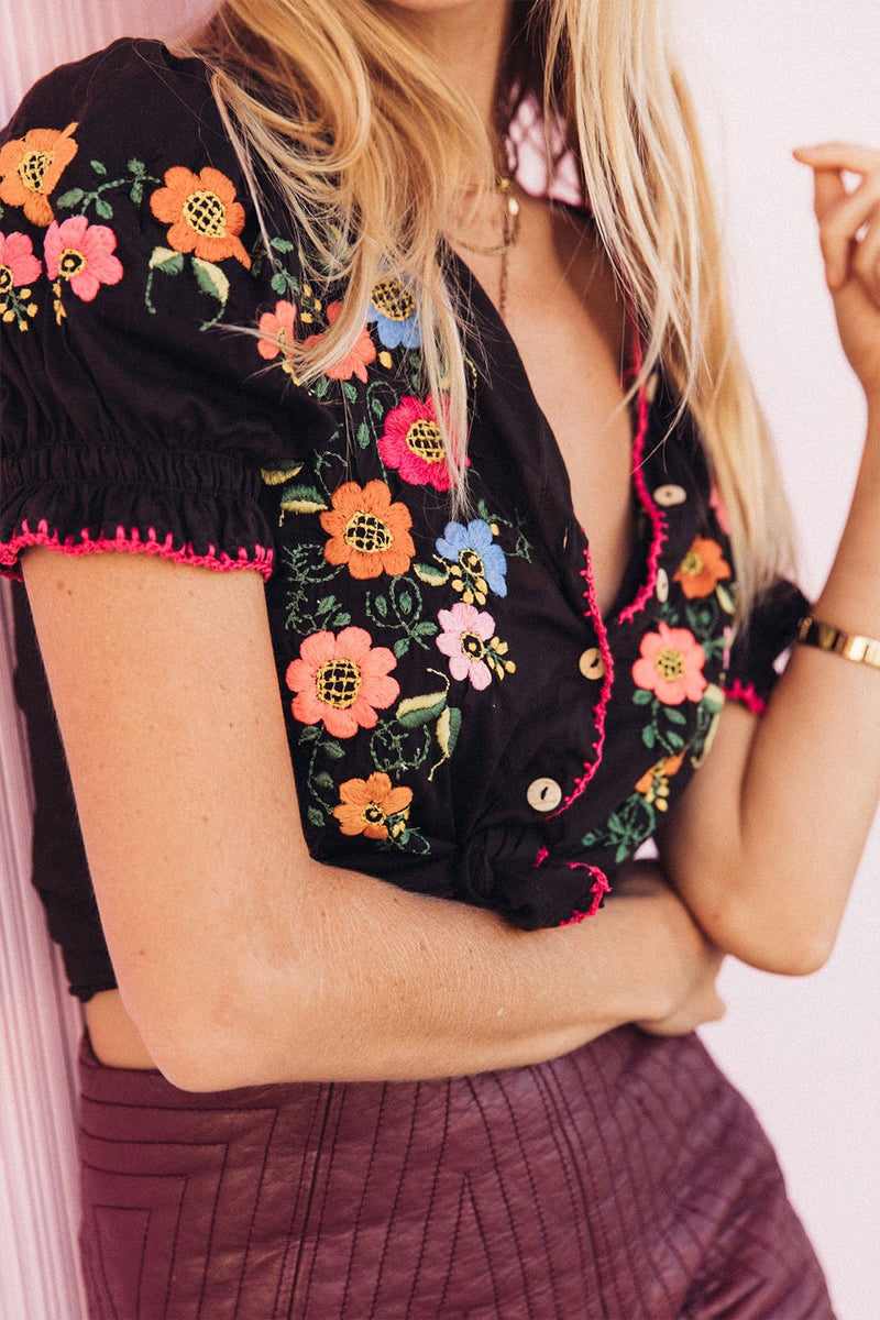Santeria Embroidered Blouse - Chasing Unicorns