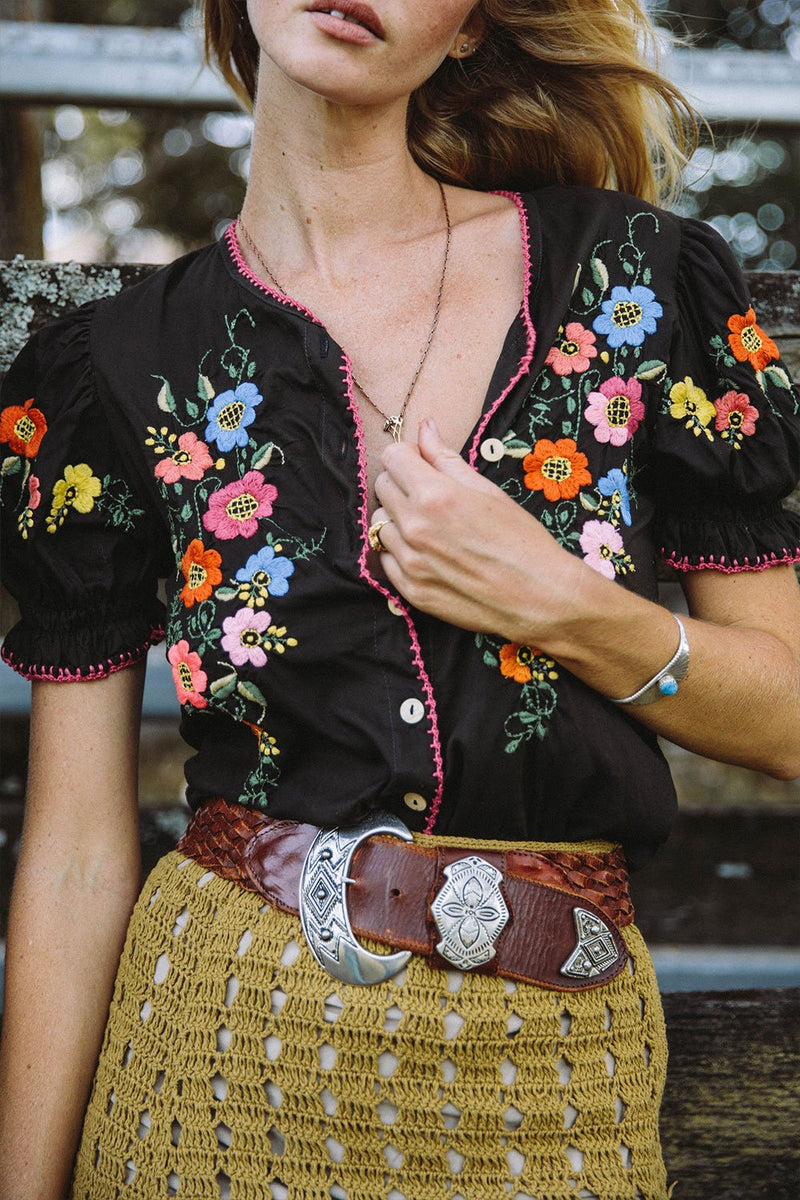 Santeria Embroidered Blouse - Chasing Unicorns