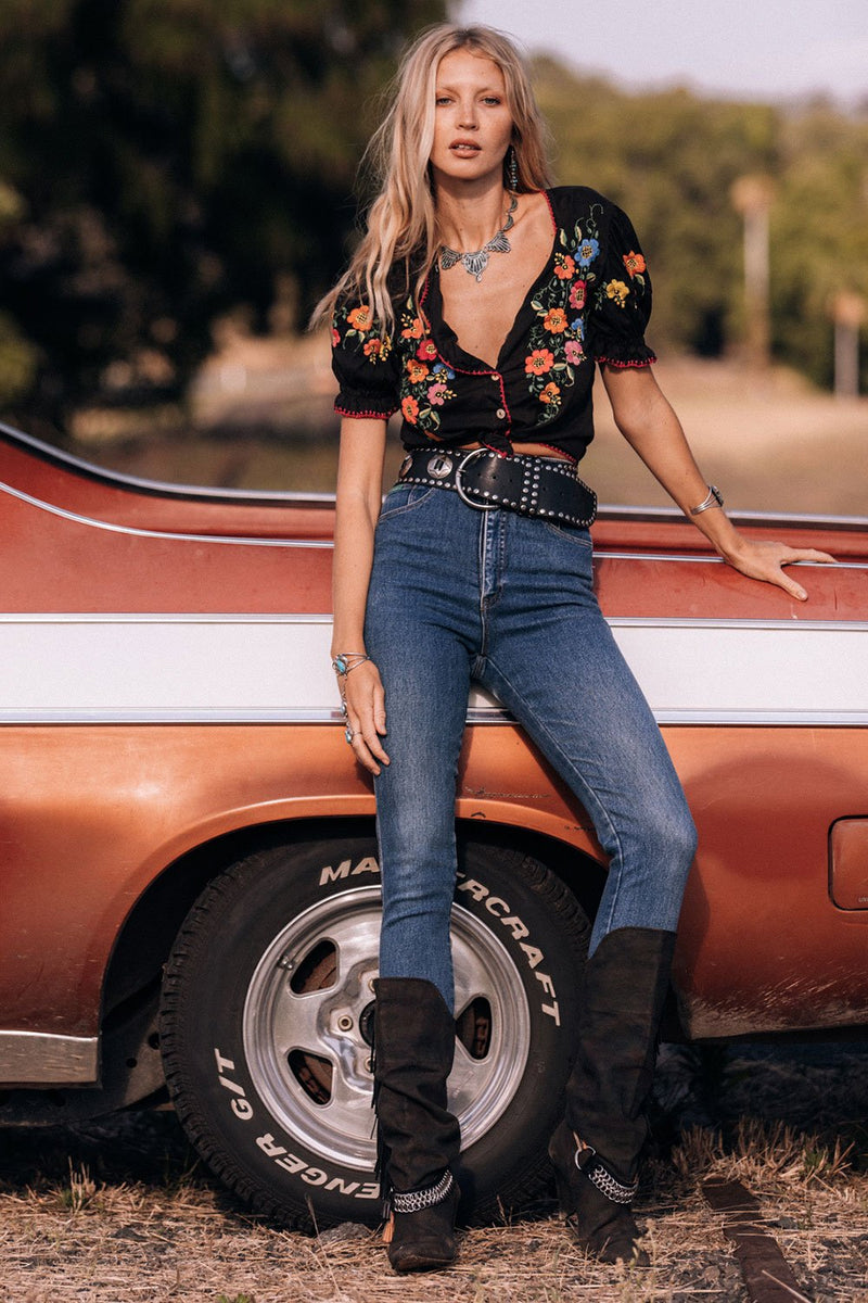 Santeria Embroidered Blouse - Chasing Unicorns