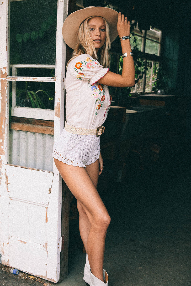 Santeria Embroidered Blouse - Rosa - Chasing Unicorns