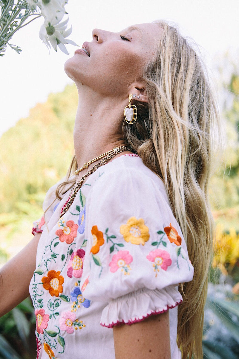 Santeria Embroidered Blouse - Rosa - Chasing Unicorns