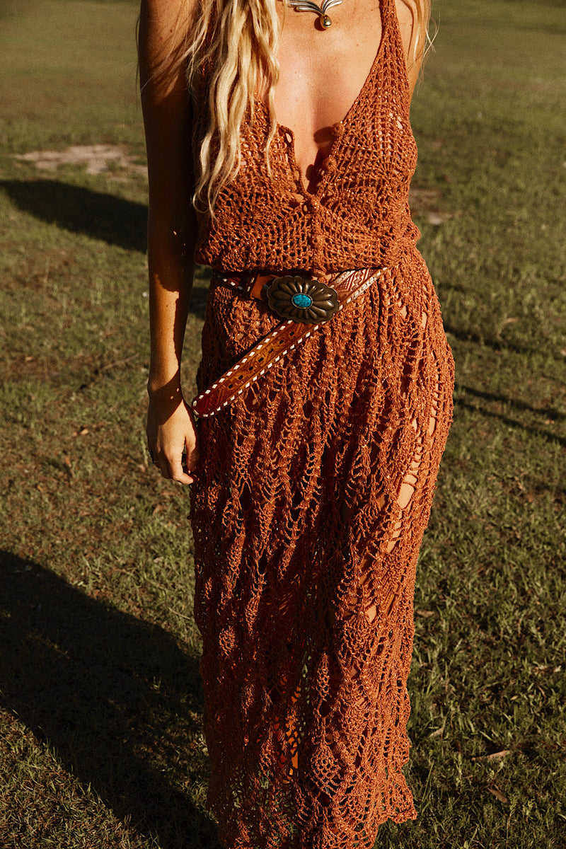 Searching For My Love Crochet + Lurex Maxi Dress - Chasing Unicorns