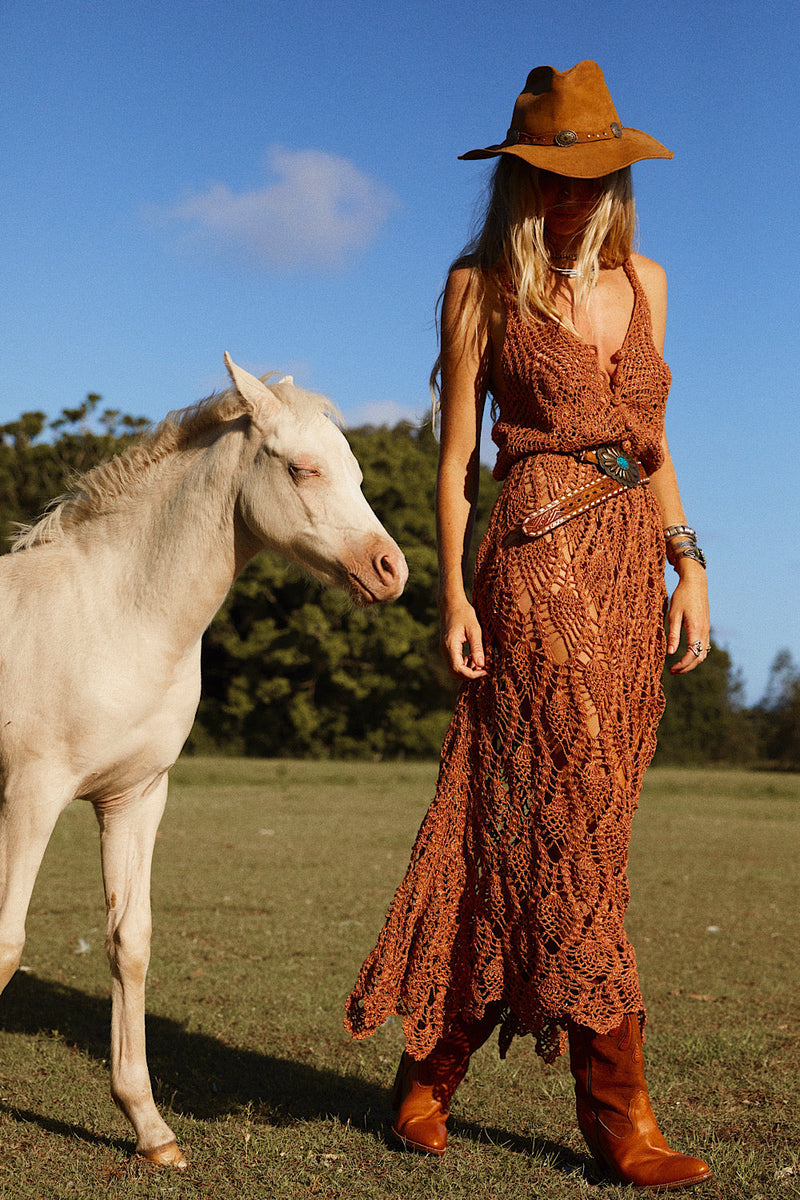 Searching For My Love Crochet + Lurex Maxi Dress - Chasing Unicorns