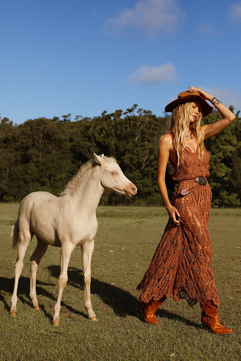 Searching For My Love Crochet + Lurex Maxi Dress - Chasing Unicorns