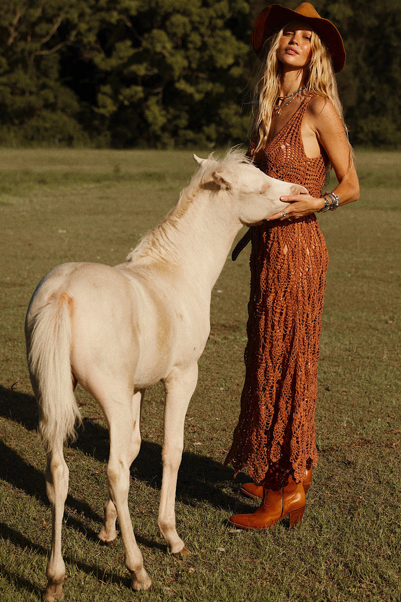 Searching For My Love Crochet + Lurex Maxi Dress - Chasing Unicorns