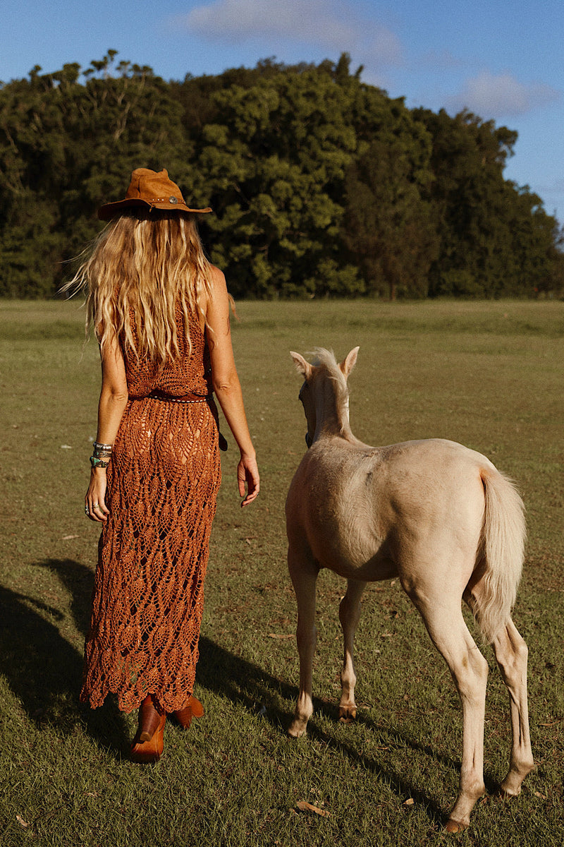 Searching For My Love Crochet + Lurex Maxi Dress - Chasing Unicorns