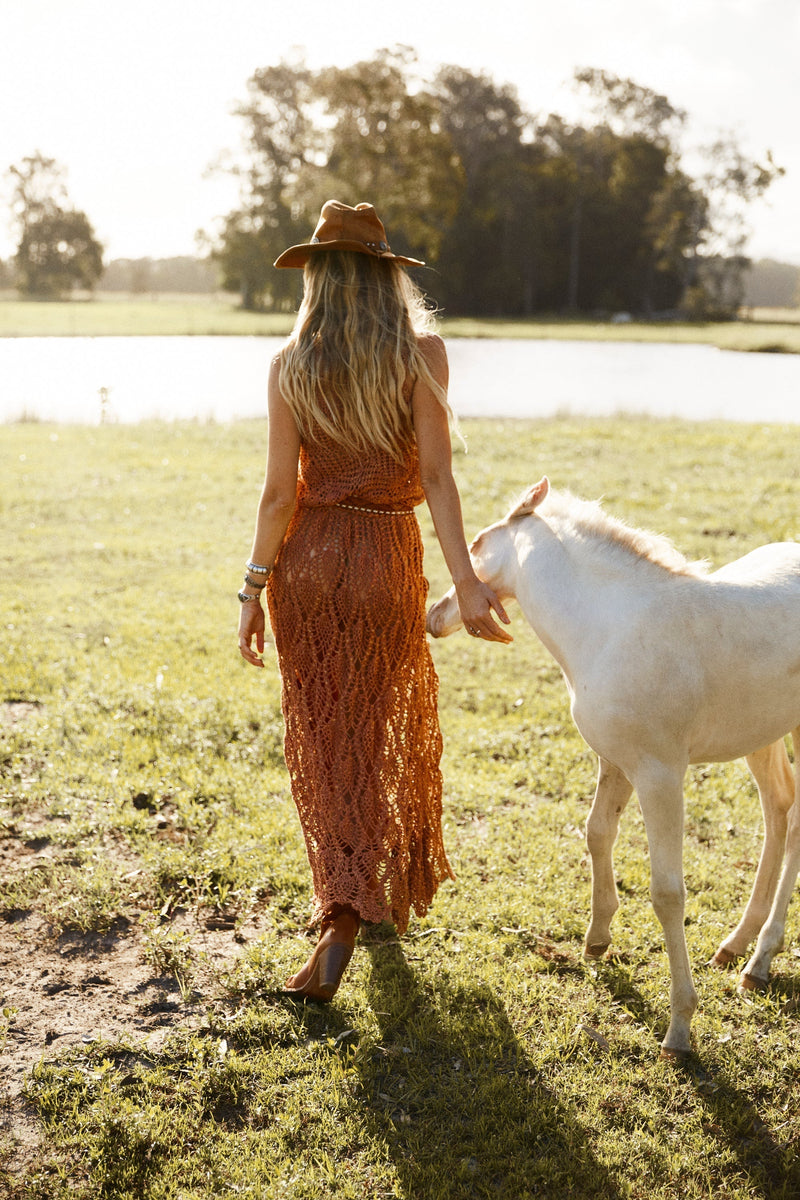 Searching For My Love Crochet + Lurex Maxi Dress - Chasing Unicorns