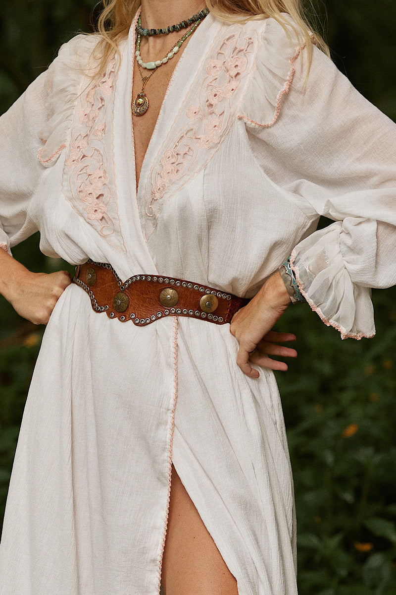 Sedona Cutwork Wrap Maxi Dress Duster - Chasing Unicorns