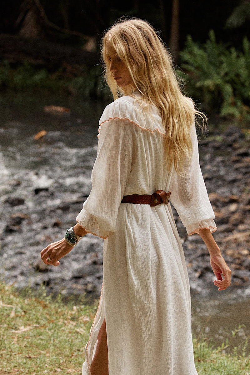 Sedona Cutwork Wrap Maxi Dress Duster - Chasing Unicorns