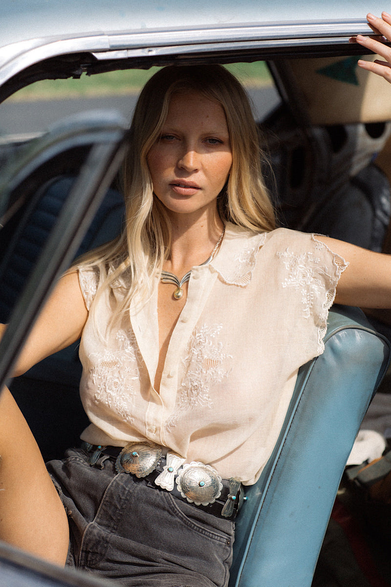 Shadows And Light Embroidered Blouse - Chasing Unicorns