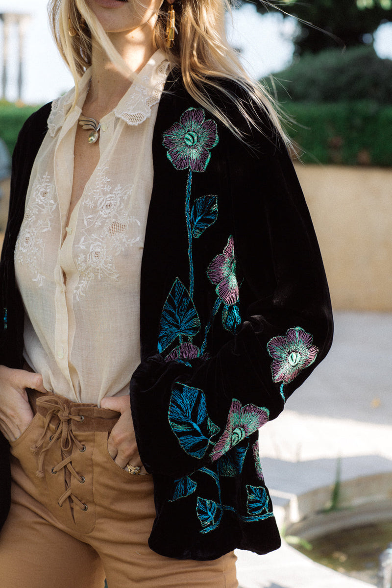 Shadows And Light Embroidered Blouse - Chasing Unicorns