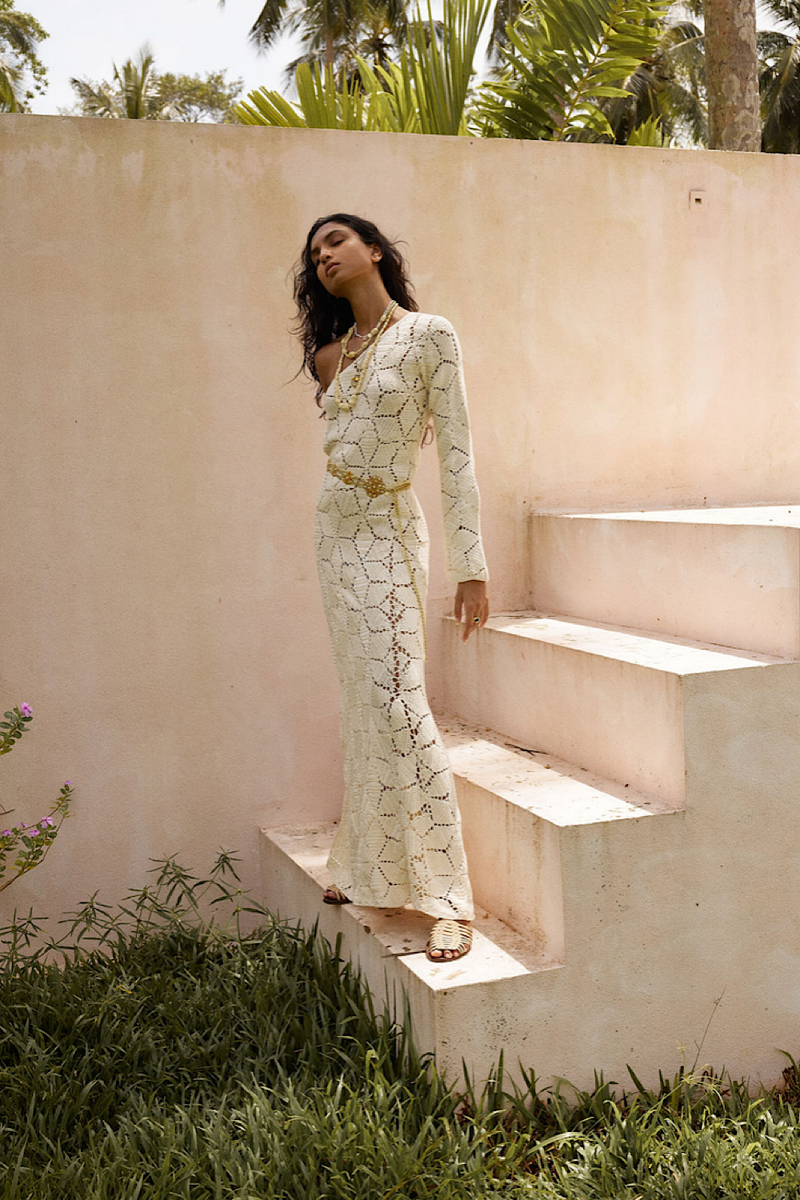 Sisters Of The Moon One Shoulder Crochet Maxi Dress - Chasing Unicorns