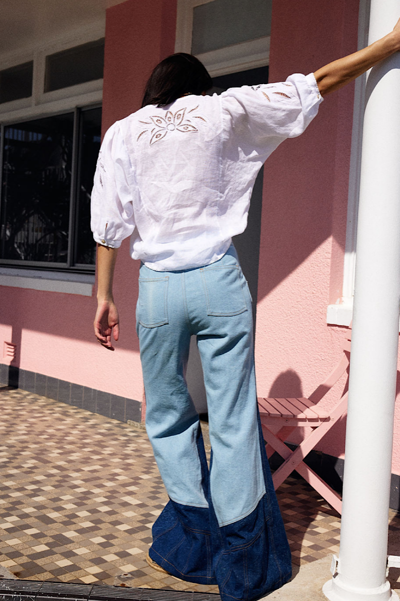 Someone Like You Linen Cutwork Blouse - Chasing Unicorns