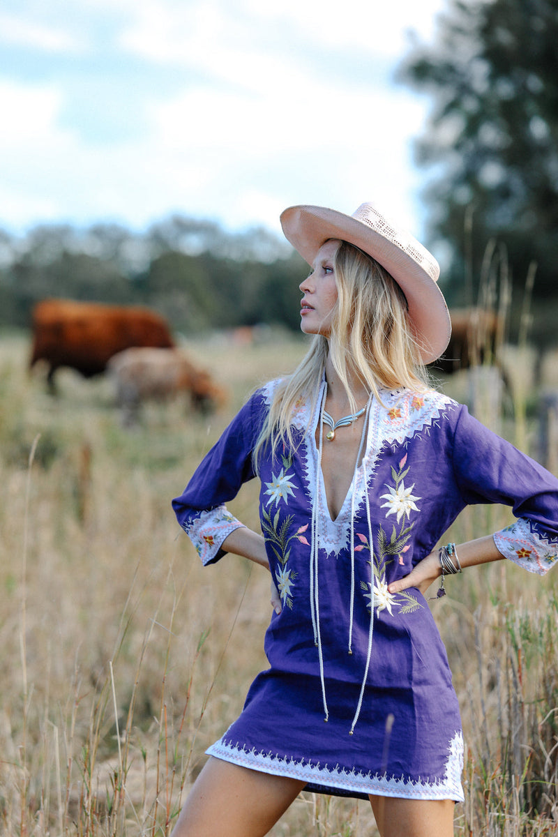 Southern Nights Linen Tunic Dress - Chasing Unicorns