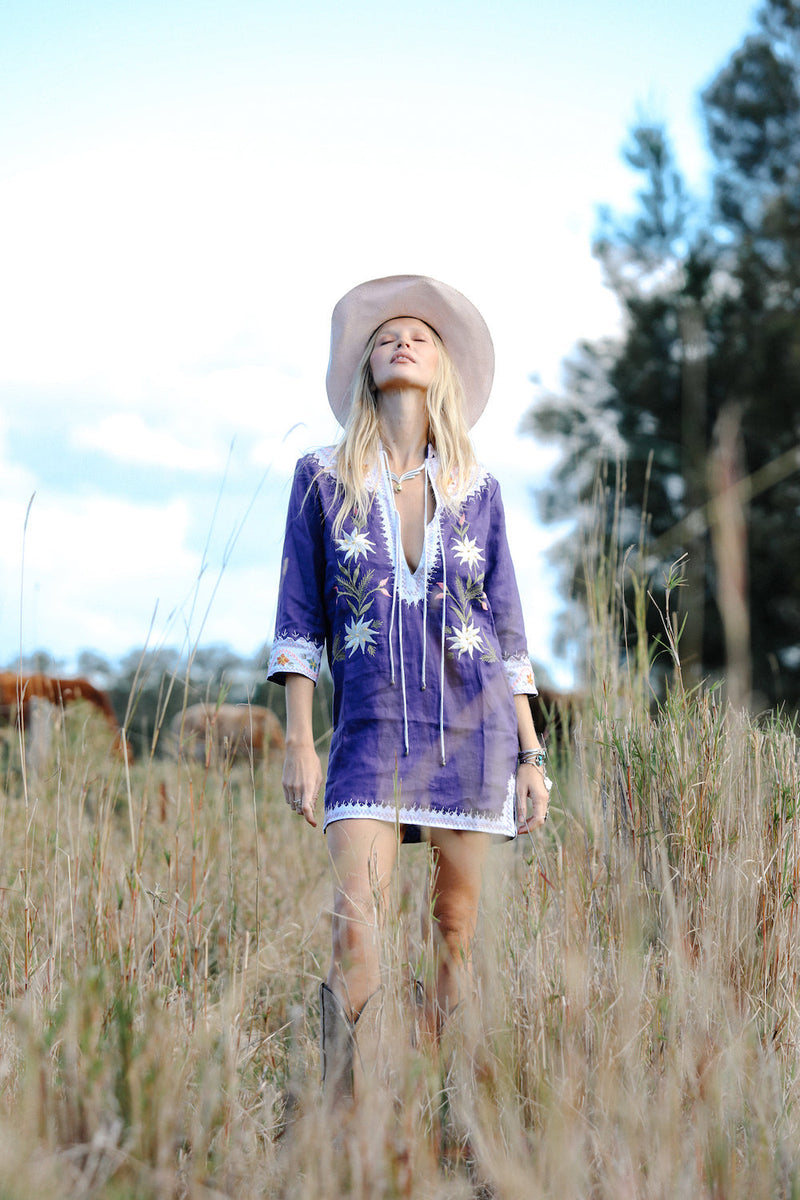 Southern Nights Linen Tunic Dress - Chasing Unicorns