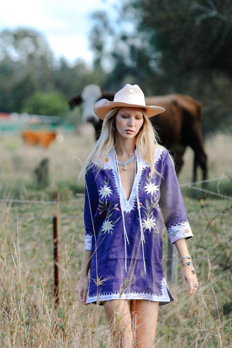 Southern Nights Linen Tunic Dress - Chasing Unicorns