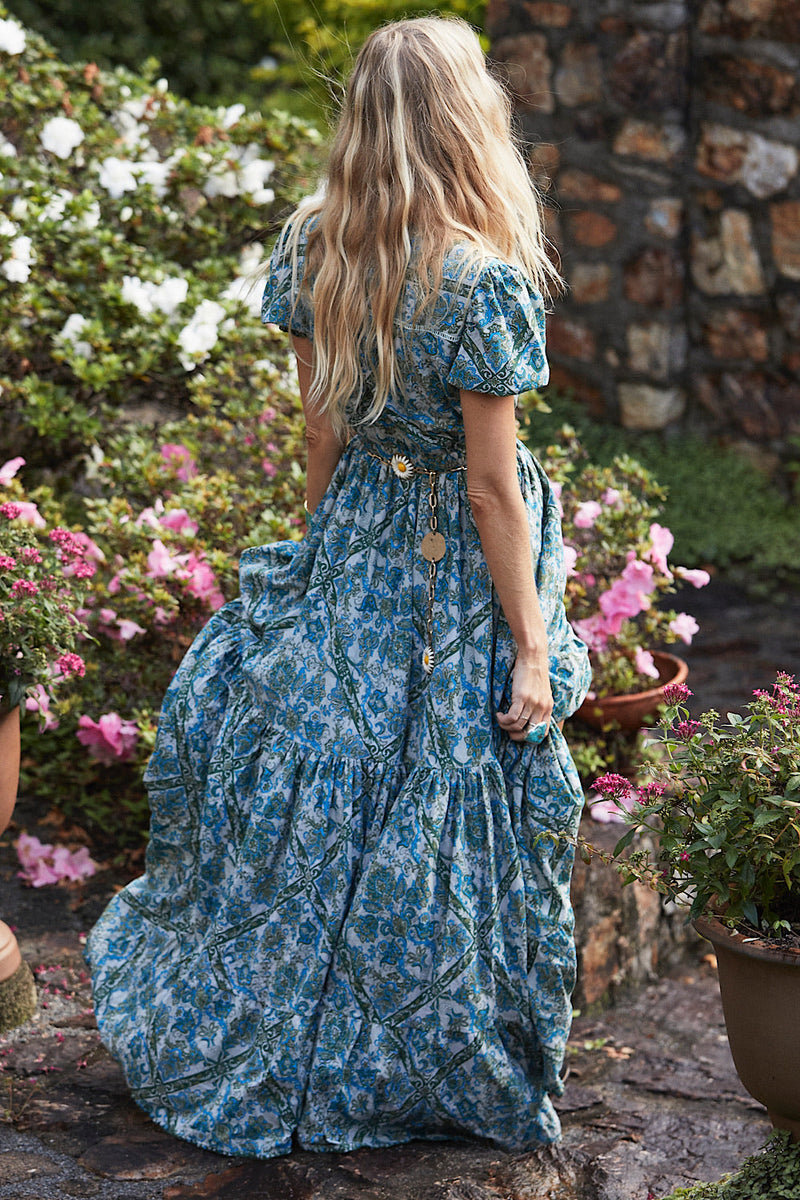 Spanish Moon Maxi Dress - Bohemian Floral - Chasing Unicorns
