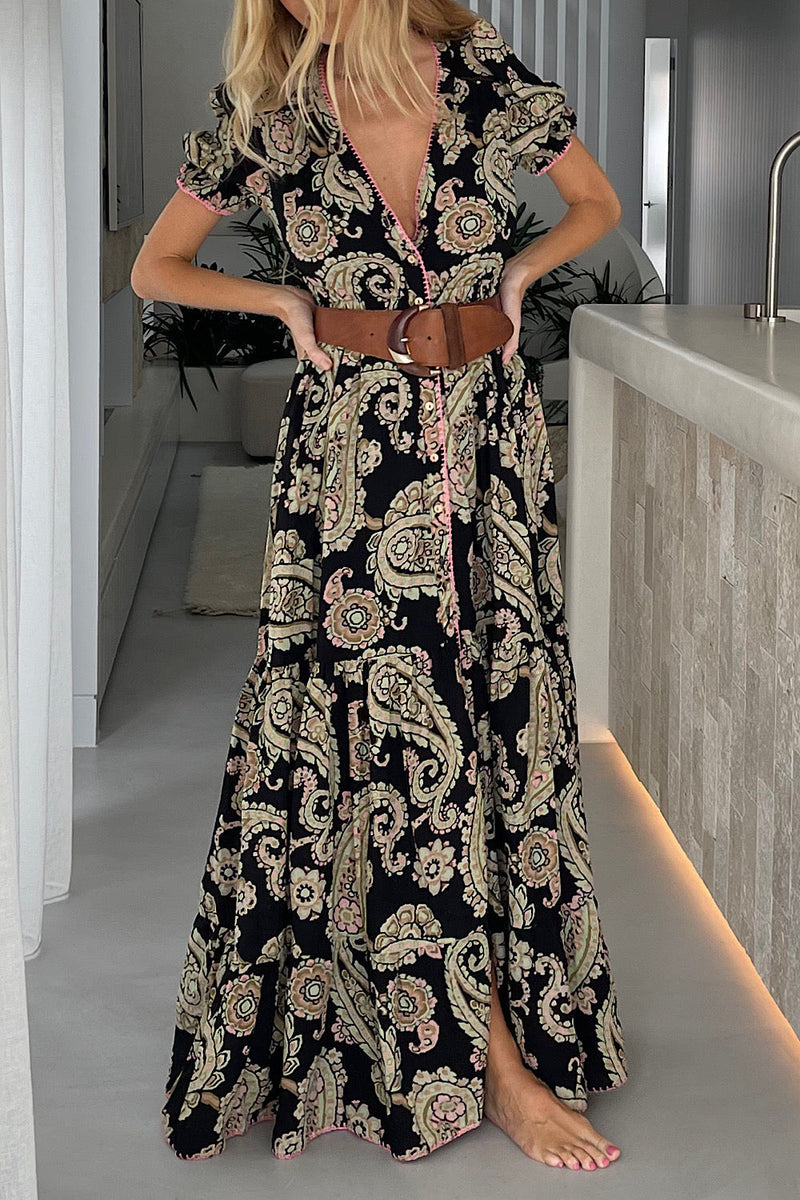 Spanish Moon Maxi Dress - Watercolour Paisley - Chasing Unicorns