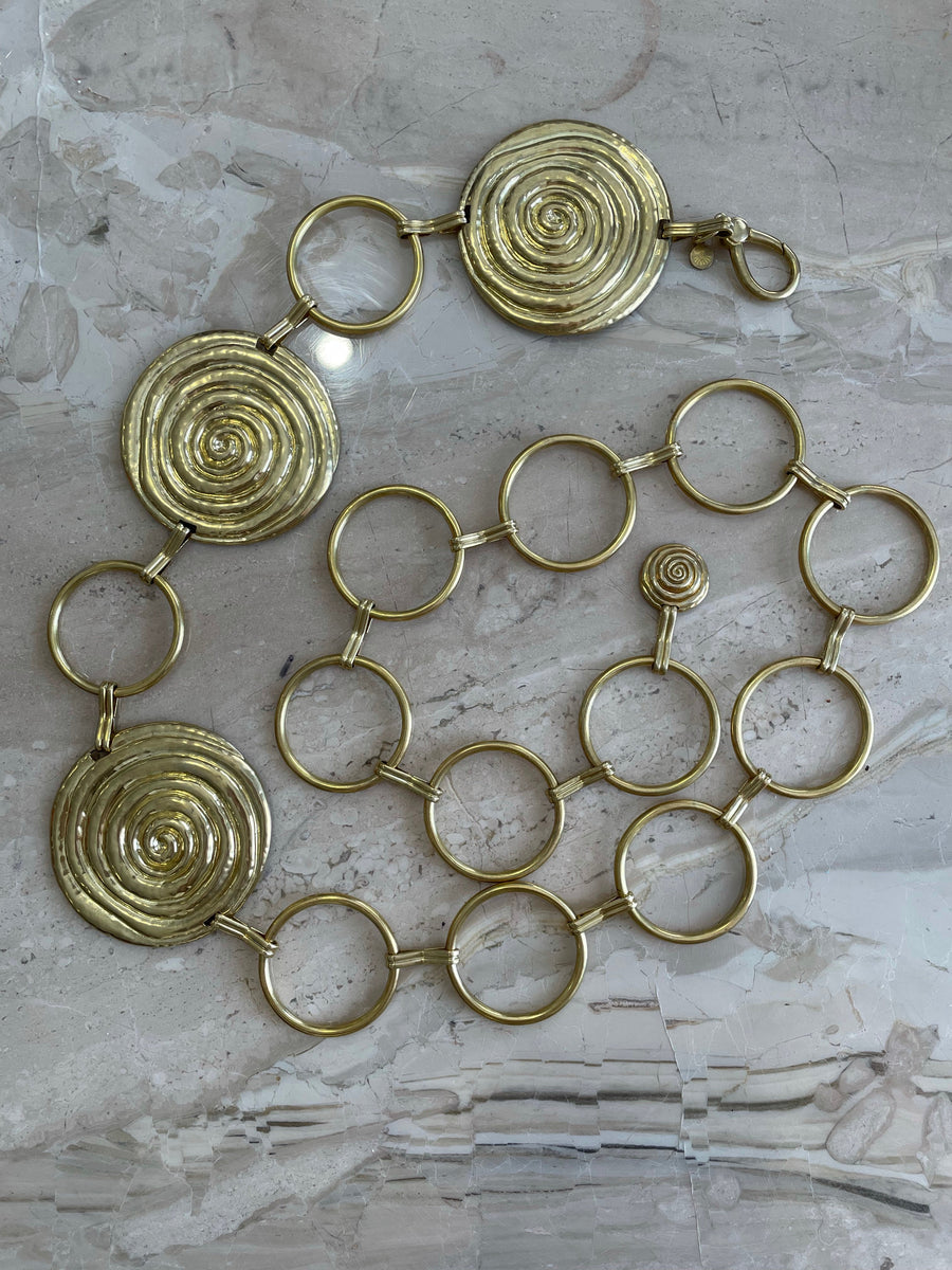 Spiral Brass Chain Belt - Chasing Unicorns