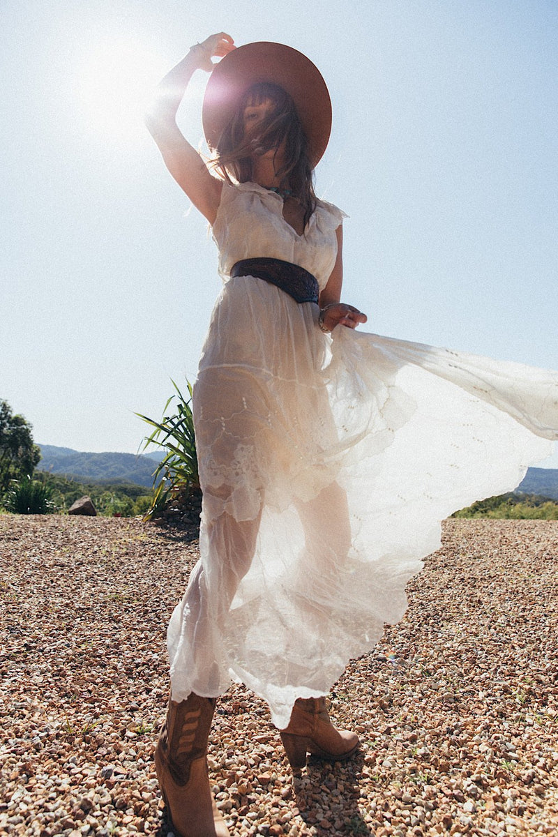 Spirit In The Sky Embroidered Maxi Dress - Chasing Unicorns