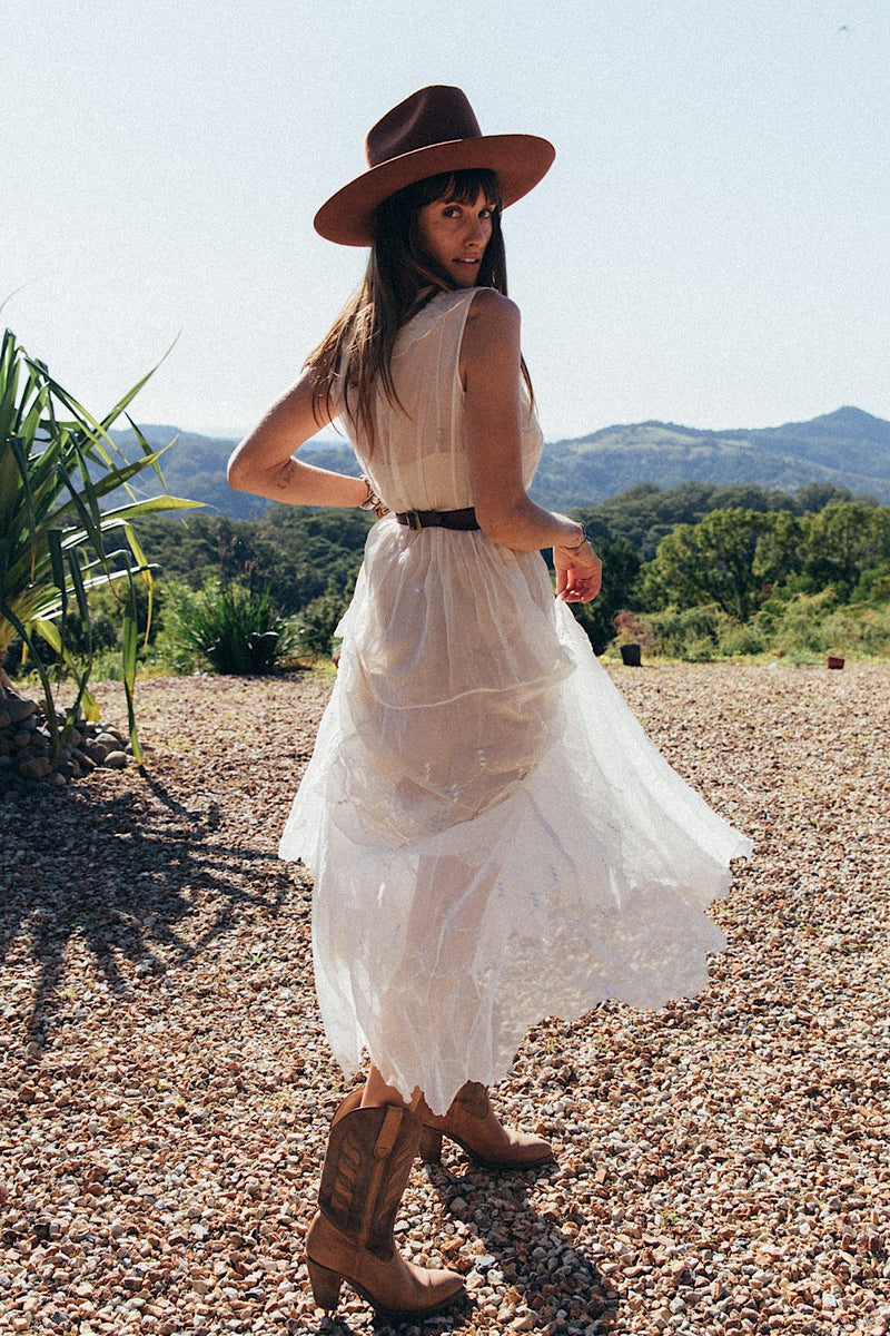 Spirit In The Sky Embroidered Maxi Dress - Chasing Unicorns