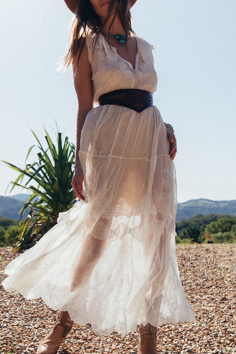 Spirit In The Sky Embroidered Maxi Dress - Chasing Unicorns