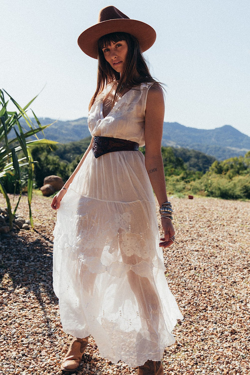 Spirit In The Sky Embroidered Maxi Dress - Chasing Unicorns