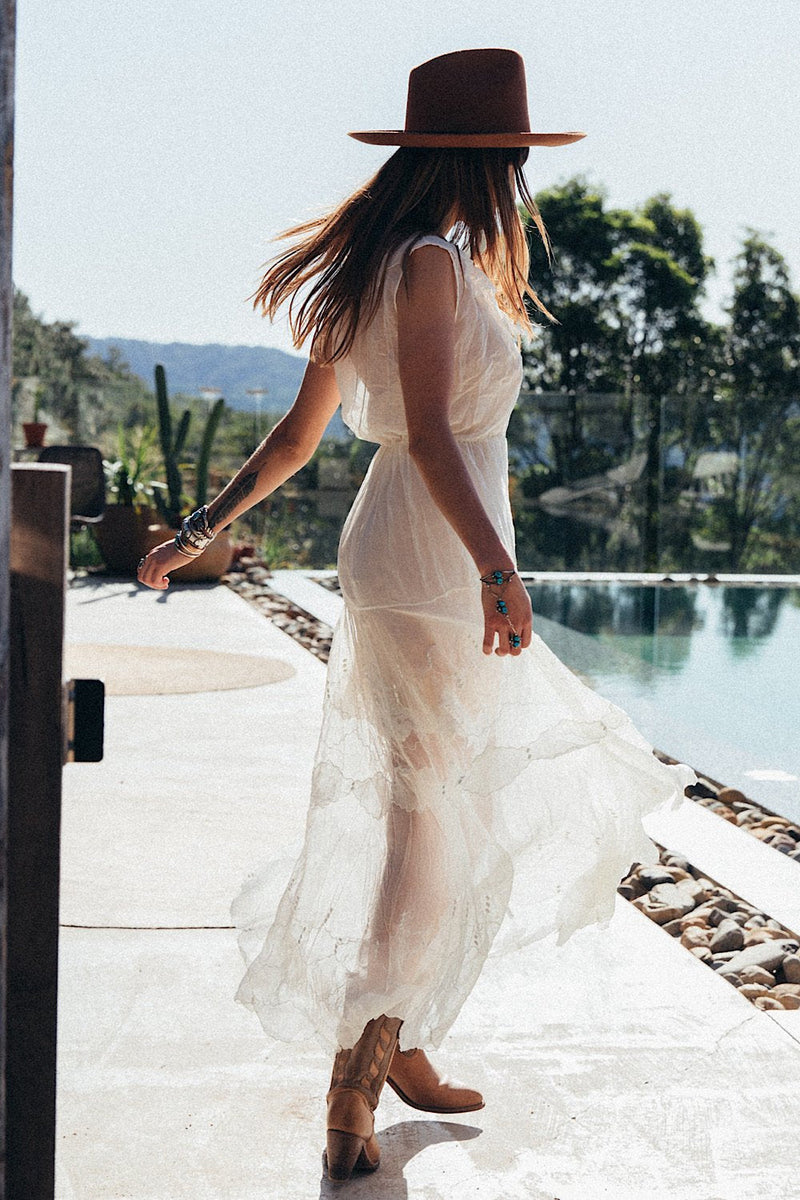 Spirit In The Sky Embroidered Maxi Dress - Chasing Unicorns