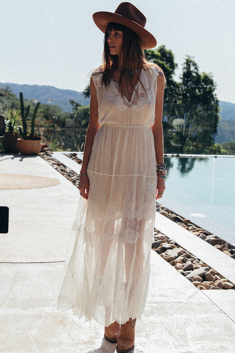 Spirit In The Sky Embroidered Maxi Dress - Chasing Unicorns