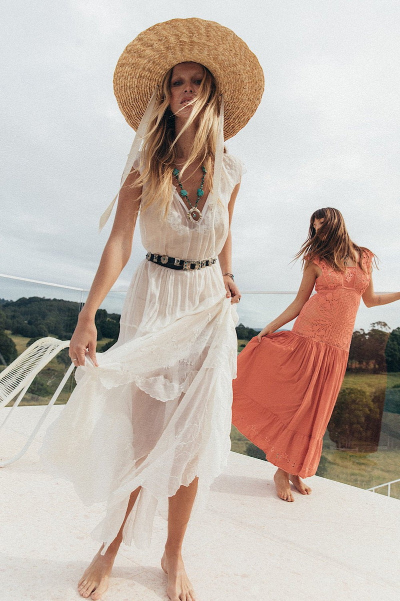 Spirit In The Sky Embroidered Maxi Dress - Chasing Unicorns