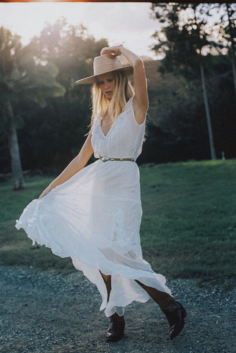 Spirit In The Sky Embroidered Maxi Dress - Chasing Unicorns