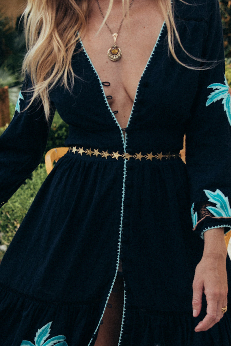 Star Hammered Brass Chain Belt - Chasing Unicorns