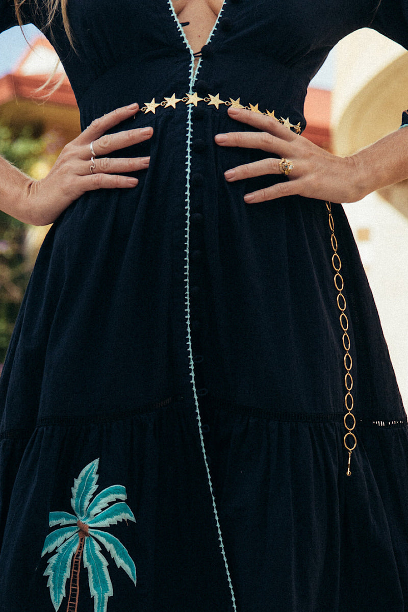 Star Hammered Brass Chain Belt - Chasing Unicorns