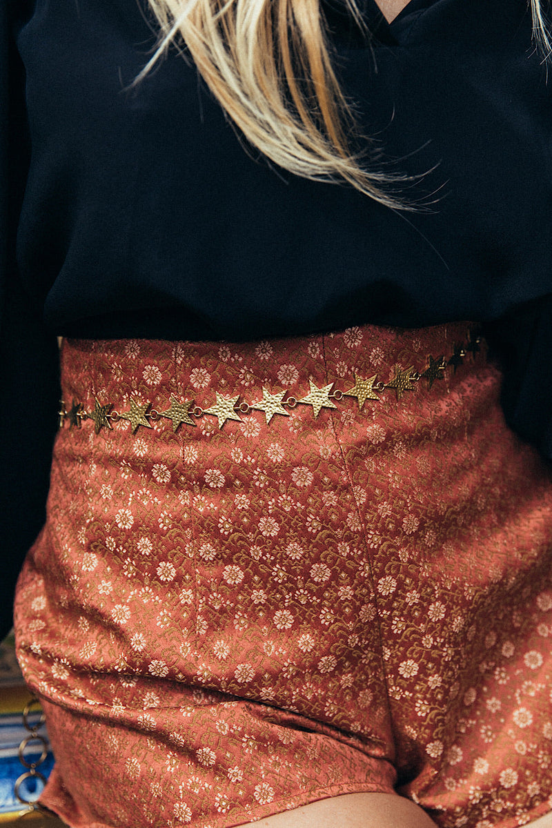 Star Hammered Brass Chain Belt - Chasing Unicorns
