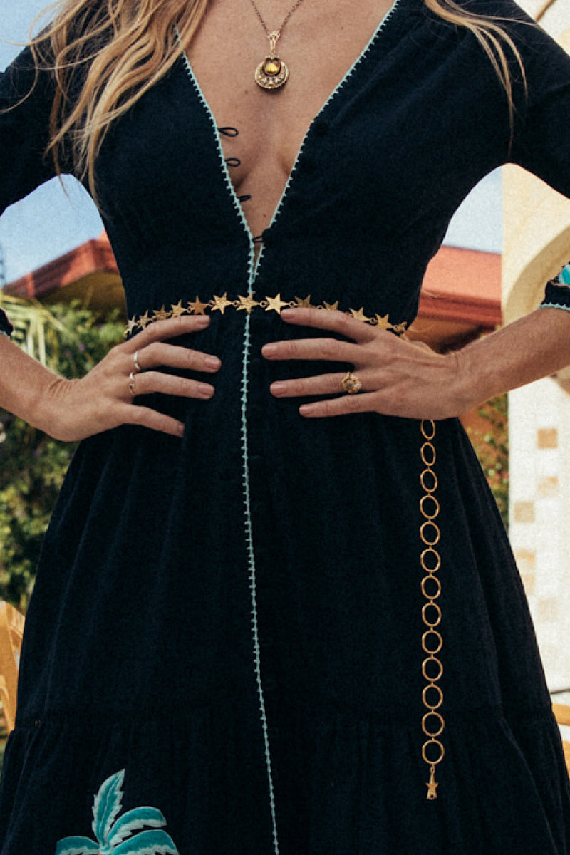 Star Hammered Brass Chain Belt - Chasing Unicorns