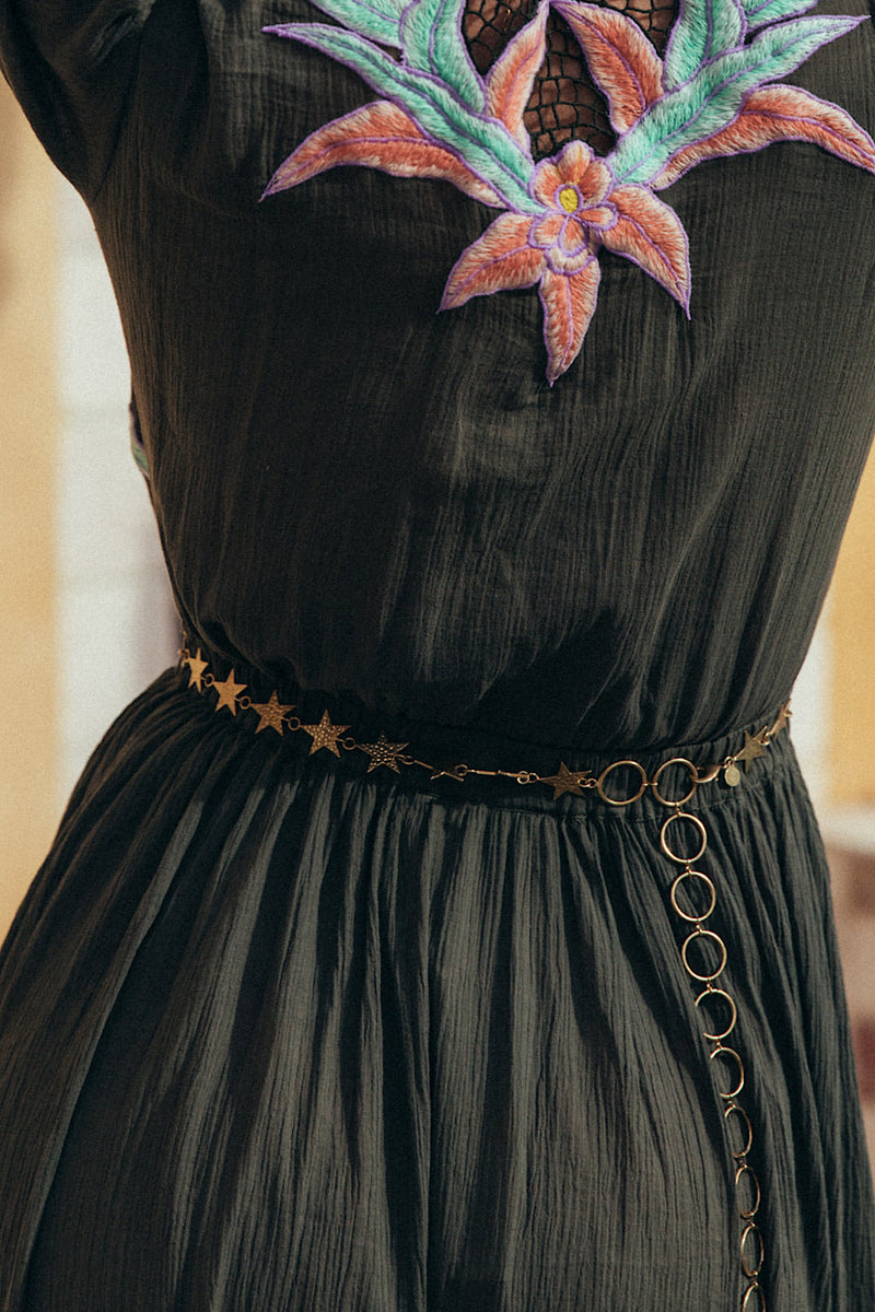 Star Hammered Brass Chain Belt - Chasing Unicorns