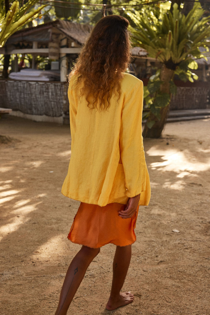 Sunshine On A Rainy Day Embroidered Blazer - sunshine - Chasing Unicorns