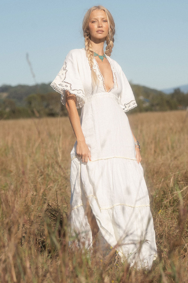 Sweet Home Alabama Cutwork Maxi Dress - white - Chasing Unicorns