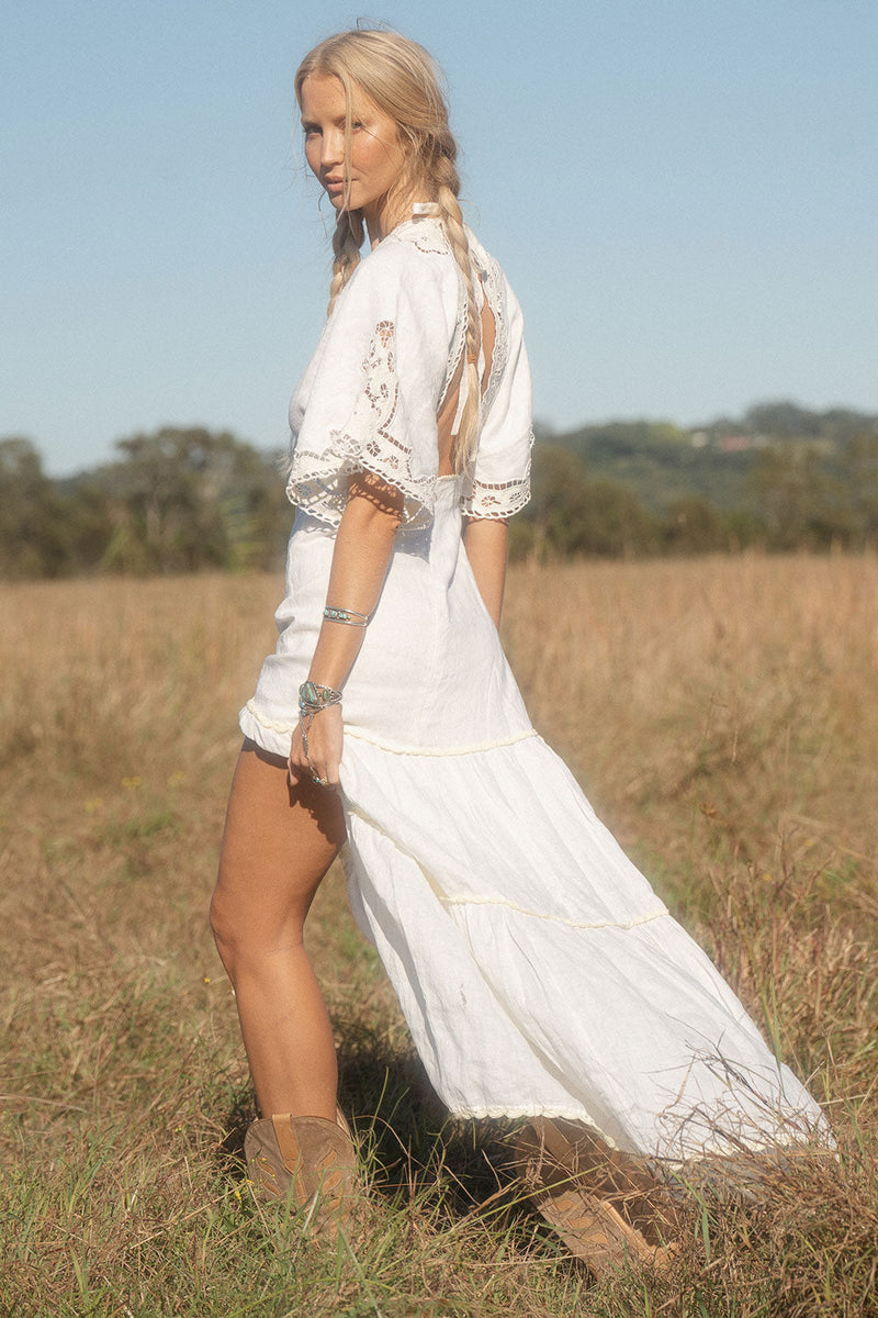 Sweet Home Alabama Cutwork Maxi Dress - white - Chasing Unicorns