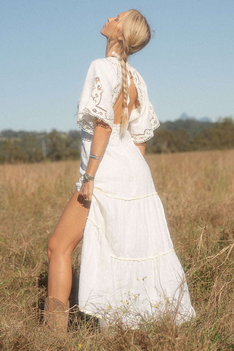 Sweet Home Alabama Cutwork Maxi Dress - white - Chasing Unicorns