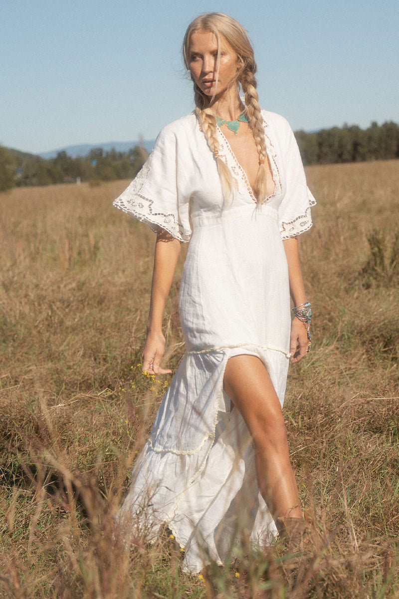 Sweet Home Alabama Cutwork Maxi Dress - white - Chasing Unicorns