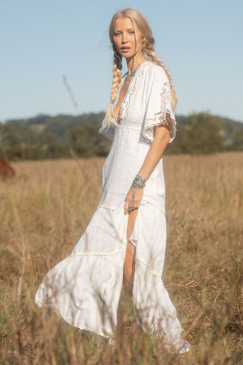 Sweet Home Alabama Cutwork Maxi Dress - white - Chasing Unicorns