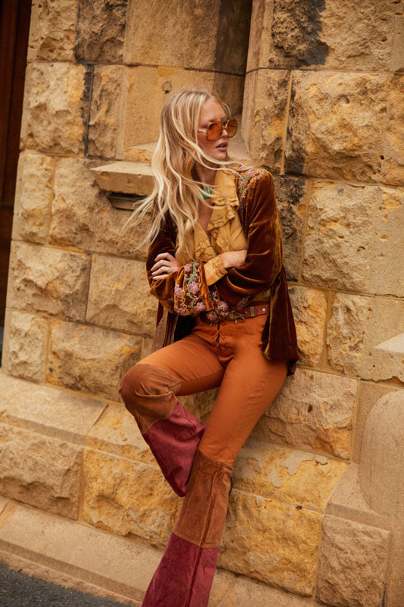 Sympathy For The Devil Velvet + Twill Flares - 3 Tone - Chasing Unicorns