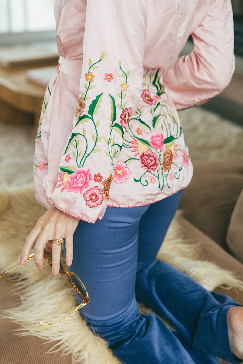 The Best Of My Love Silk + Embroidered Smoking Jacket - Chasing Unicorns