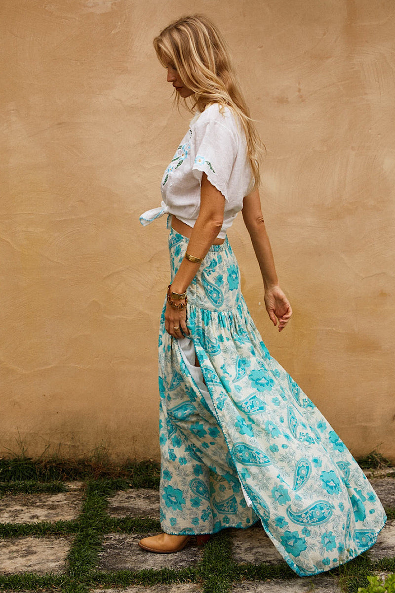 The Ocean Cotton Gauze Maxi Skirt - Chasing Unicorns