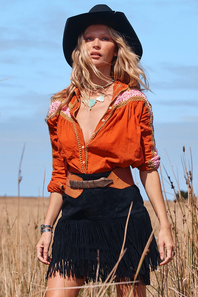 Things I Used To Do Suede Fringe Skirt - Chasing Unicorns