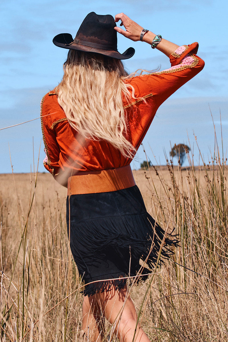 Things I Used To Do Suede Fringe Skirt - Chasing Unicorns