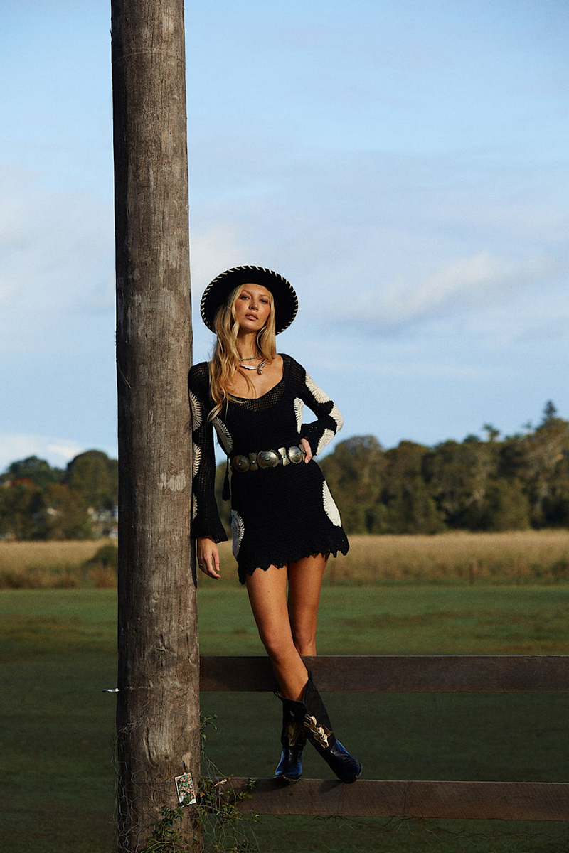 Thunder On The Mountain Crochet Mini Dress - Chasing Unicorns